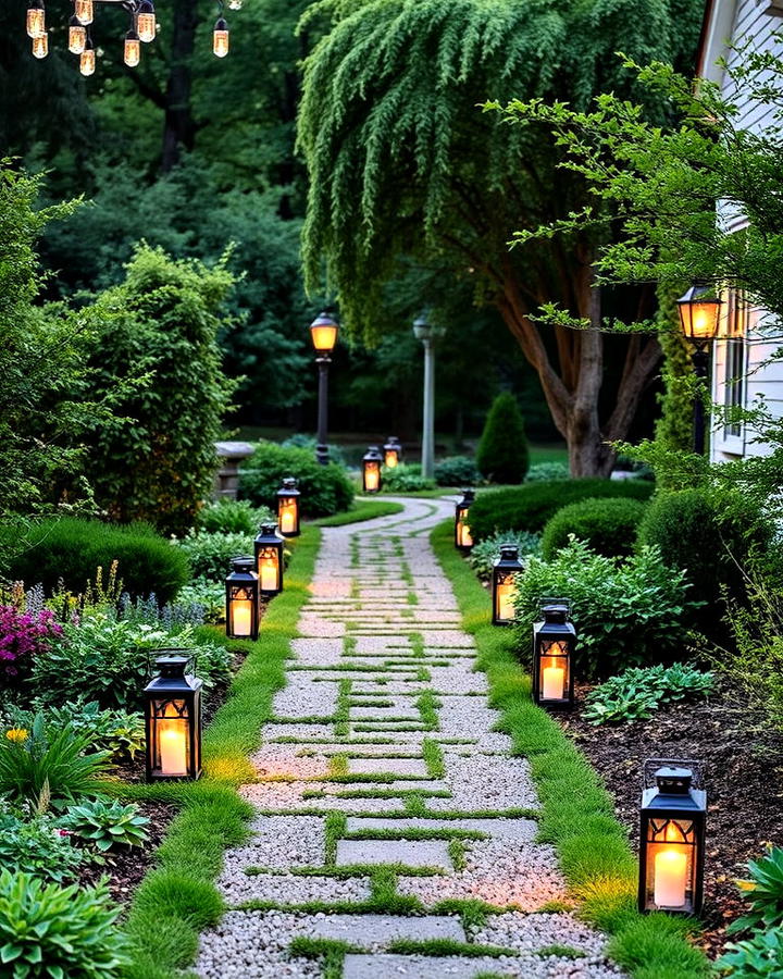 beautiful pathway lined with lanterns