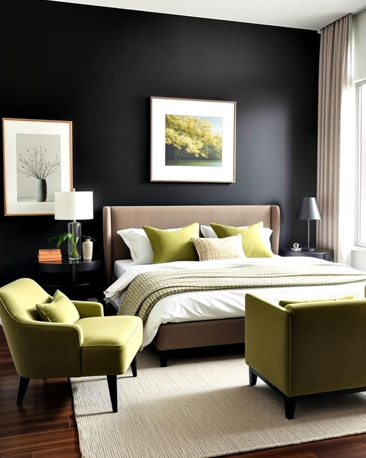 black accent wall bedroom for depth