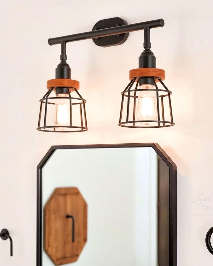 black and brown bathroom vanity lighting