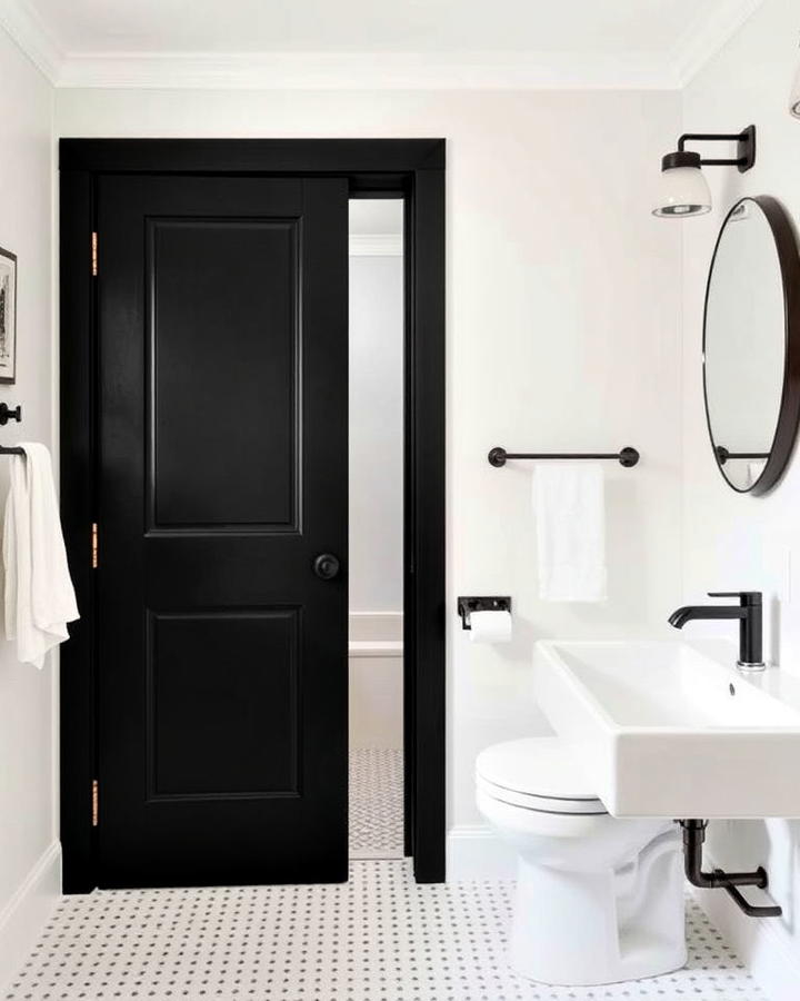 black frame pocket door for modern contrast