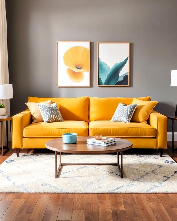 bold and neutral tones living room