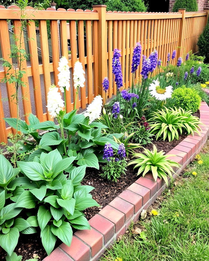 brick and wood garden border