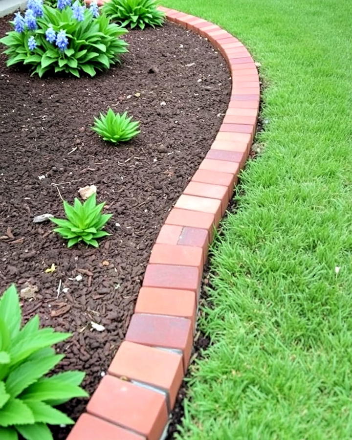 brick border for mulch beds