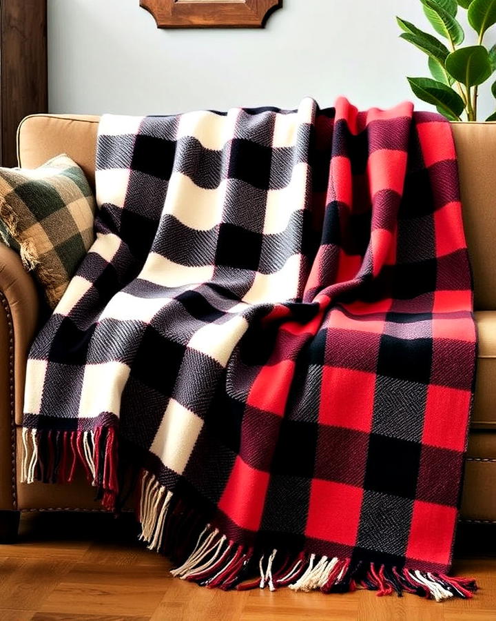 buffalo plaid throws for sofa