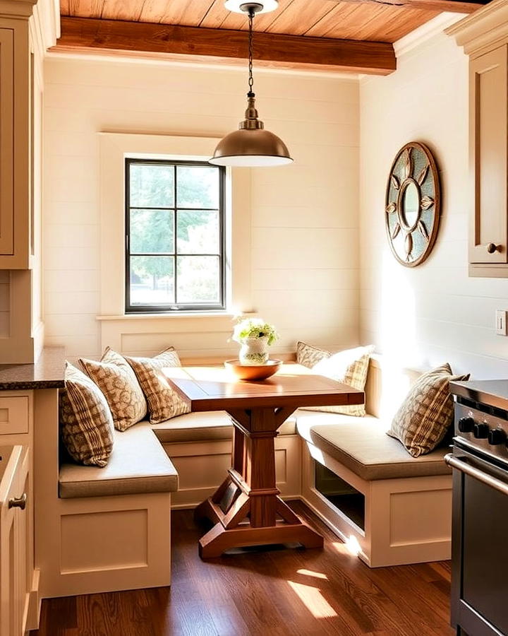 built in breakfast nook in kitchen