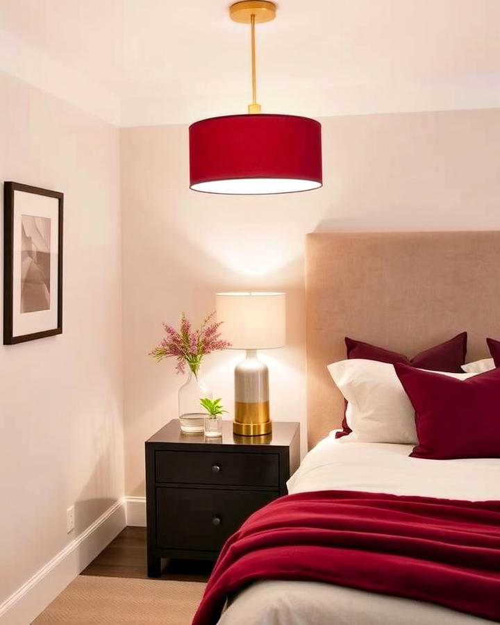 burgundy lighting fixtures for bedroom