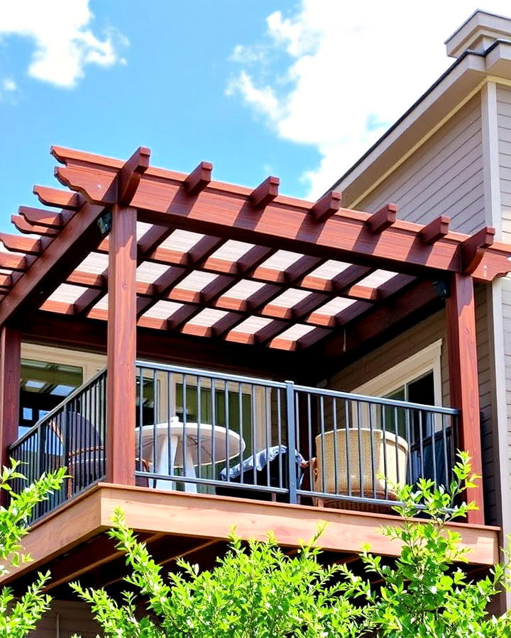 cantilever balcony with pergola for shade and style