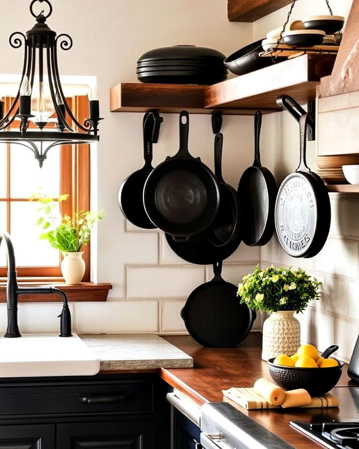 cast iron accents primitive kitchen