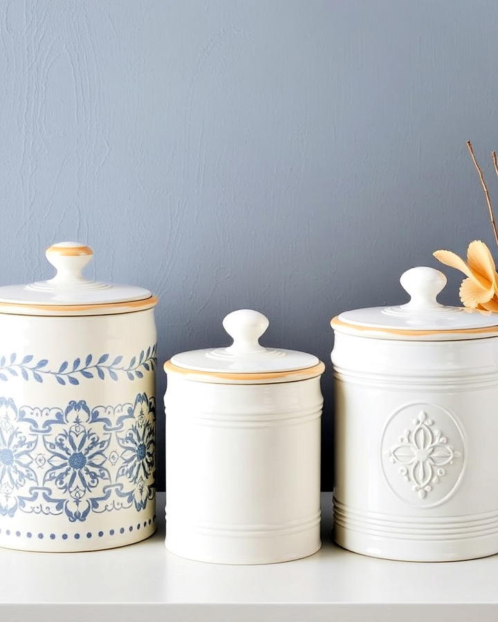 ceramic canisters laundry detergent storage