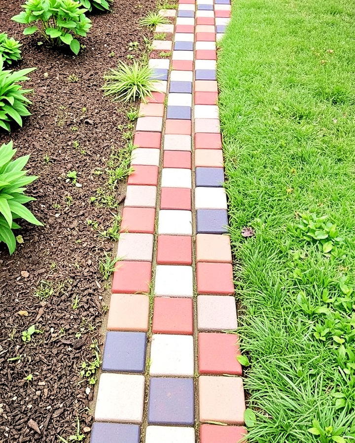 checkerboard brick edging