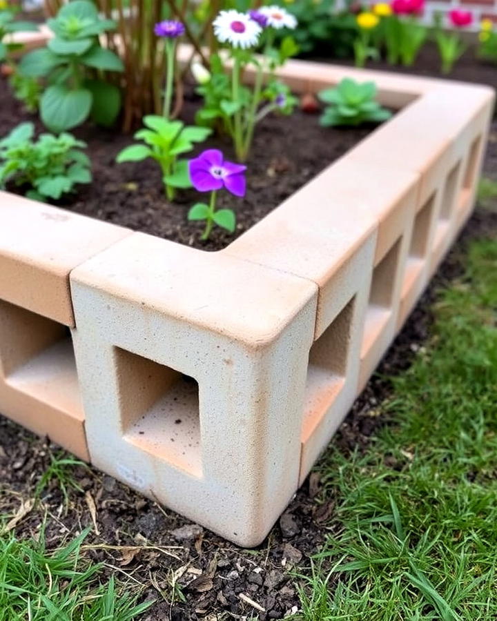 cinder block garden edging