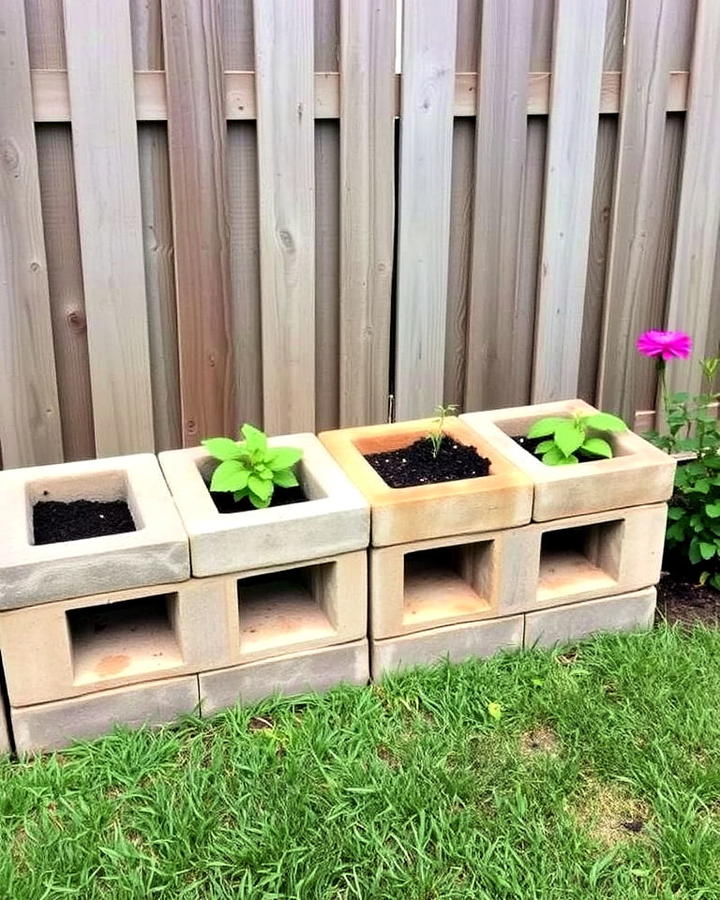 cinder block raised beds