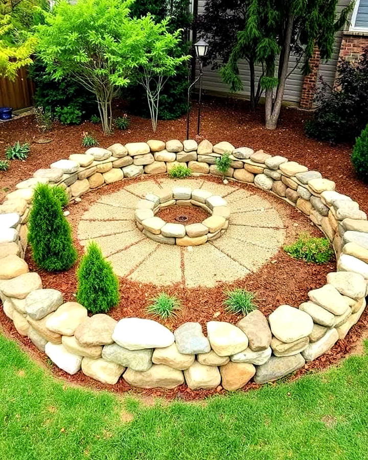 circular retaining rock wall design