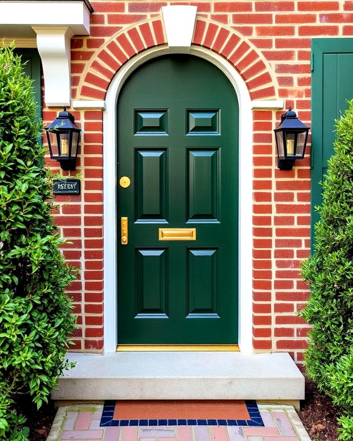 classic forest green front door for timeless charm