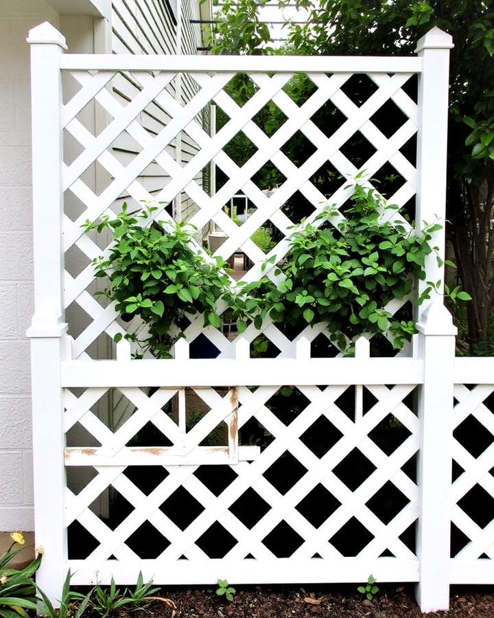 classic white lattice fence