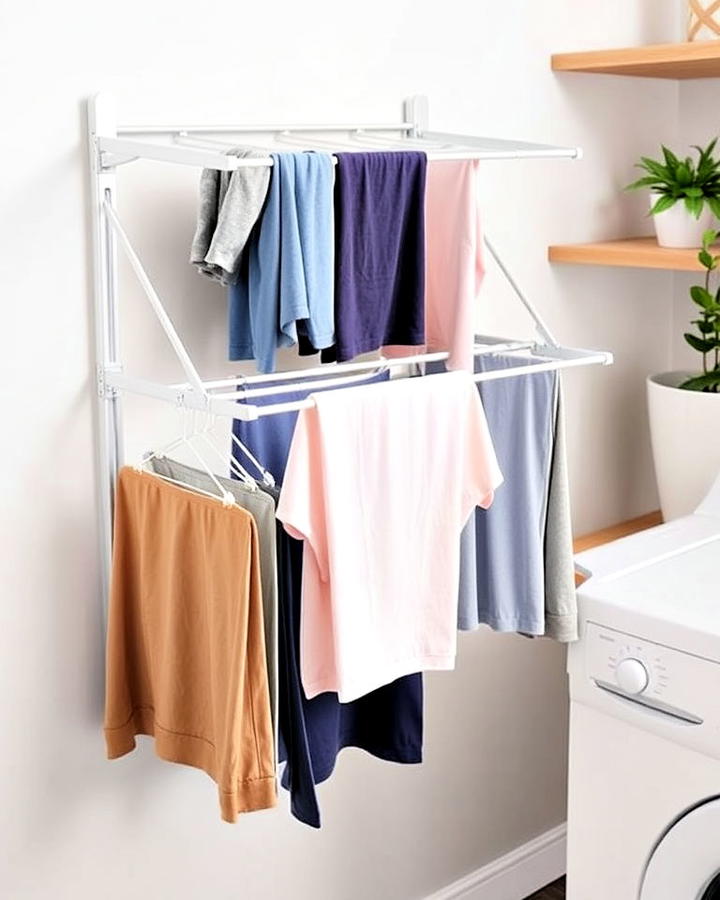 collapsible laundry room wall rack