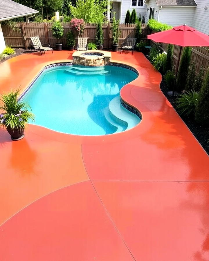 colored concrete coating walkway