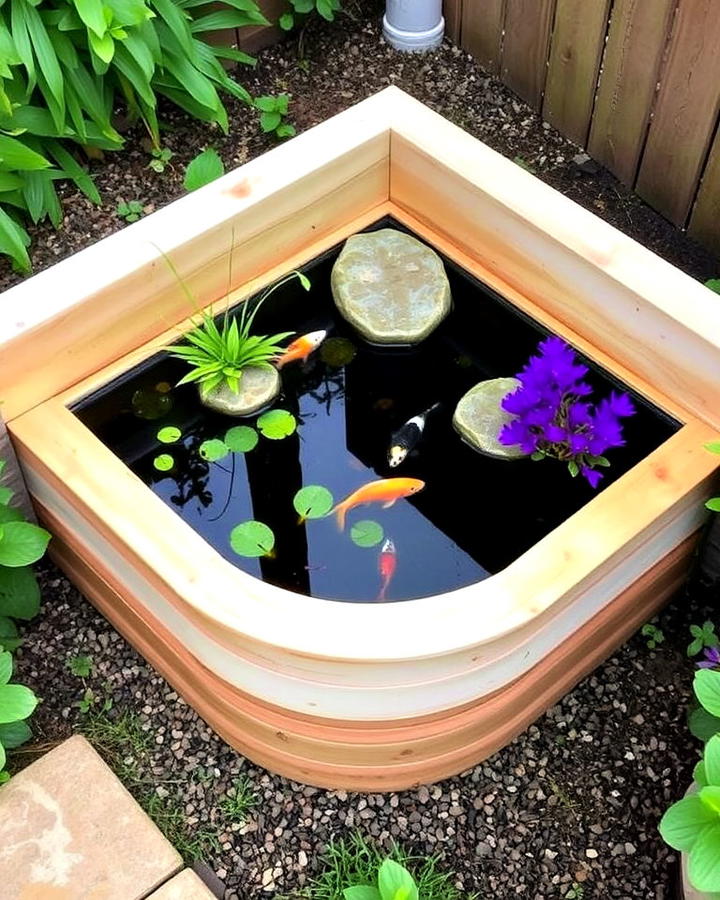 compact corner raised pond