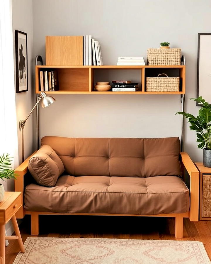 compact folding futon for small space