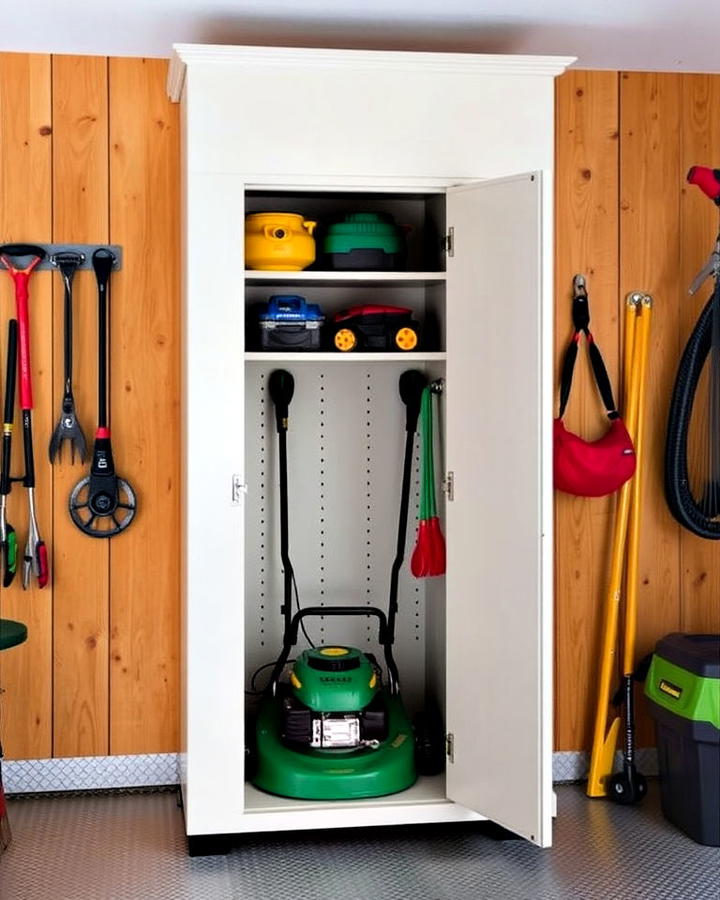 compact utility lawn mower closet