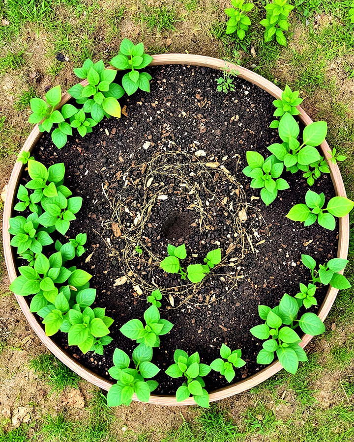 composting round garden bed