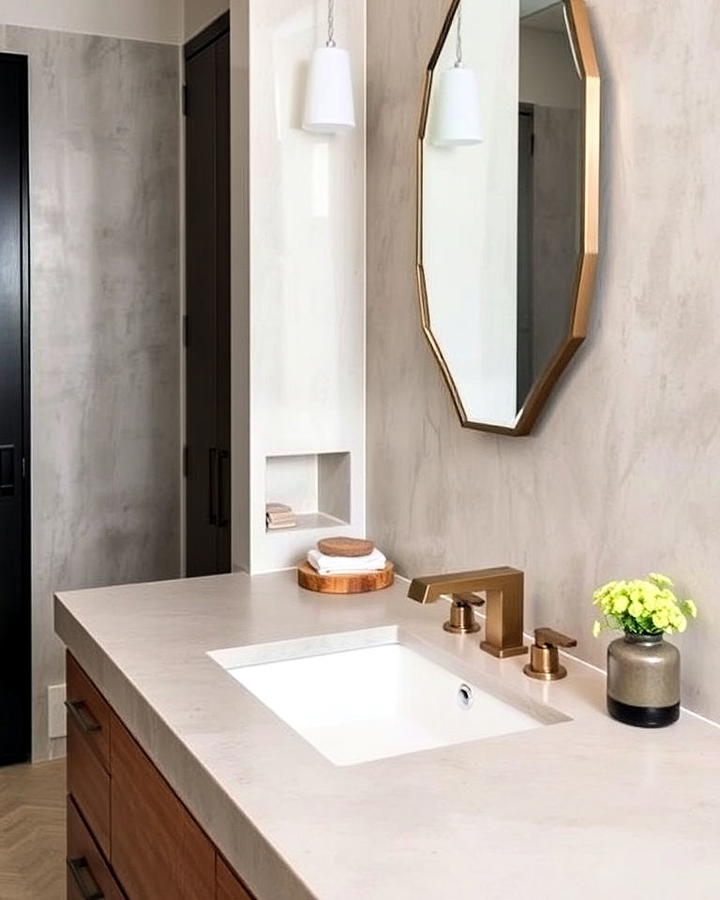 concrete bathroom countertop for a sleek look