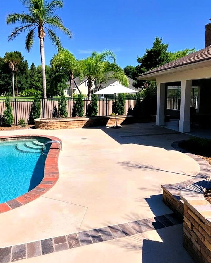 concrete deck with decorative borders