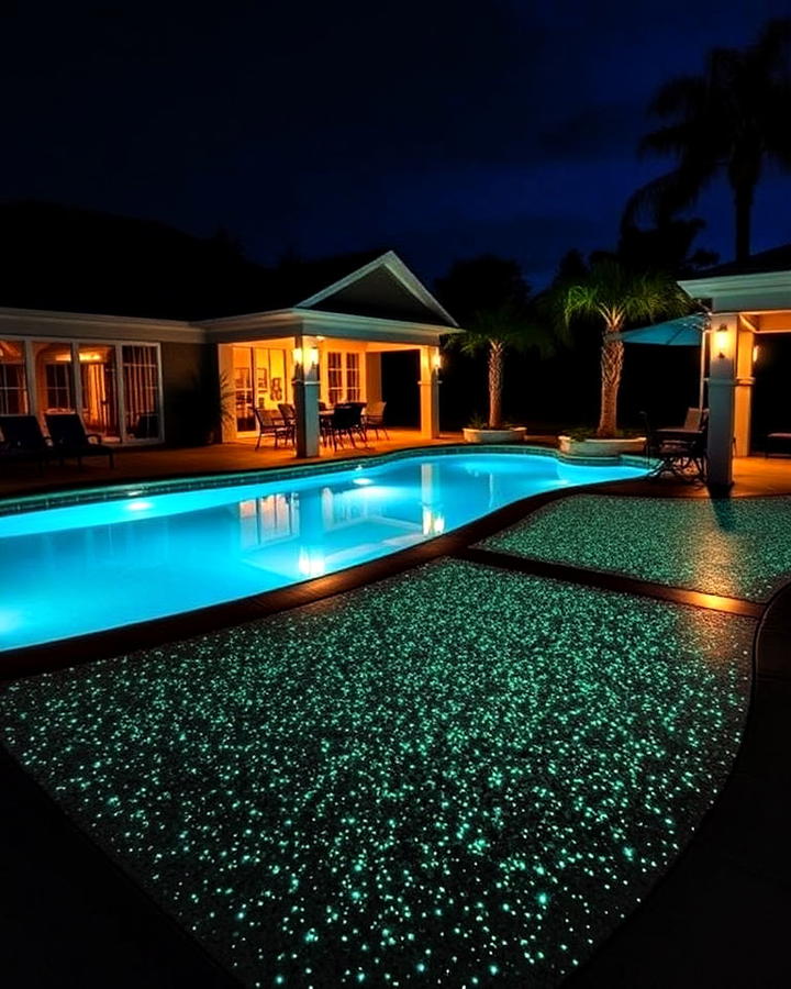 concrete deck with glow in the dark accents