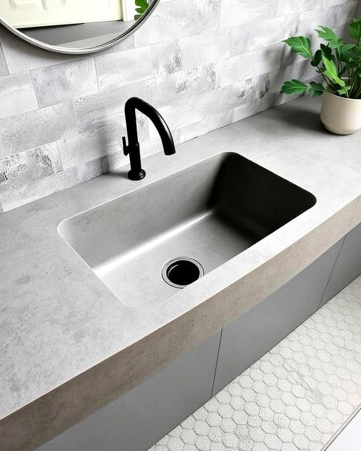 concrete laundry room sink