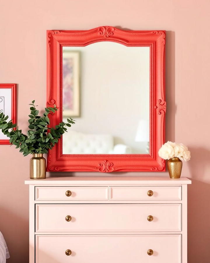 coral mirror frame for bedroom