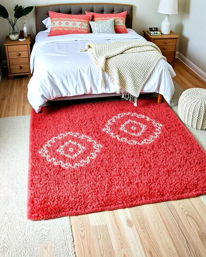 coral rug for bedroom