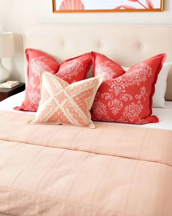 coral throw pillows