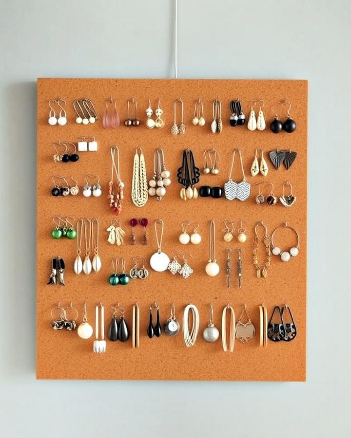 cork board display for earring