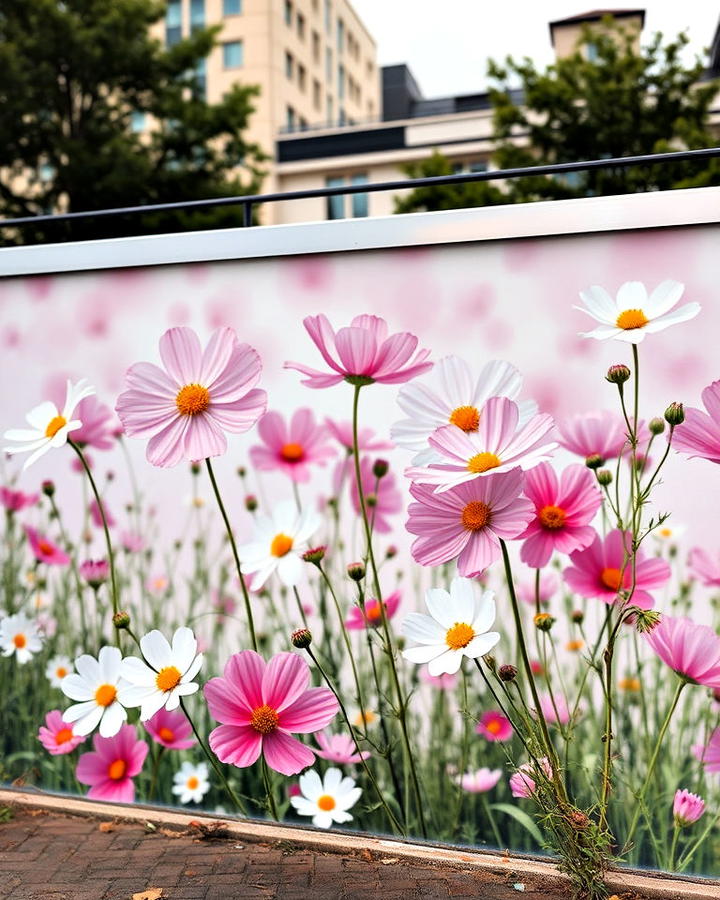 cosmos garden delight mural for building