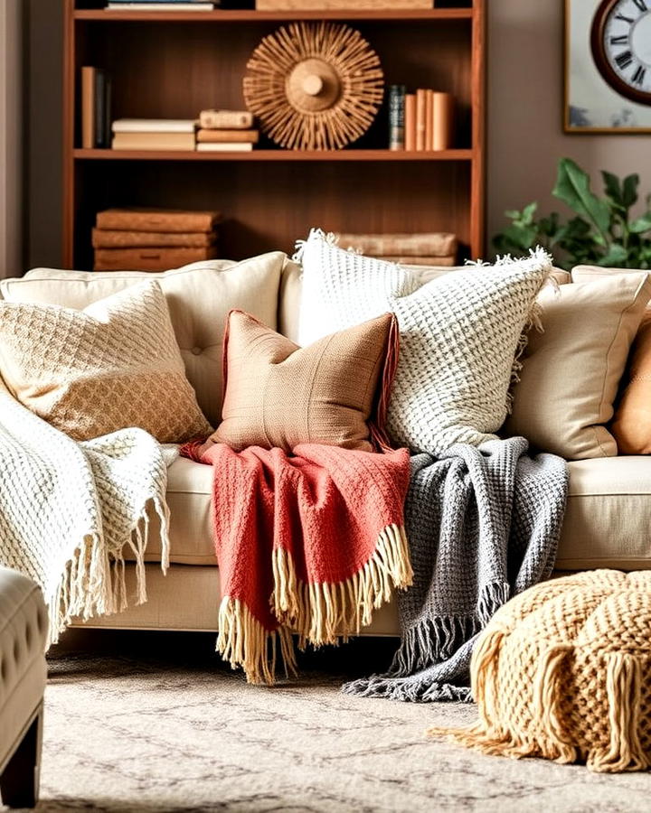 cozy throws and pillows for warmth living room