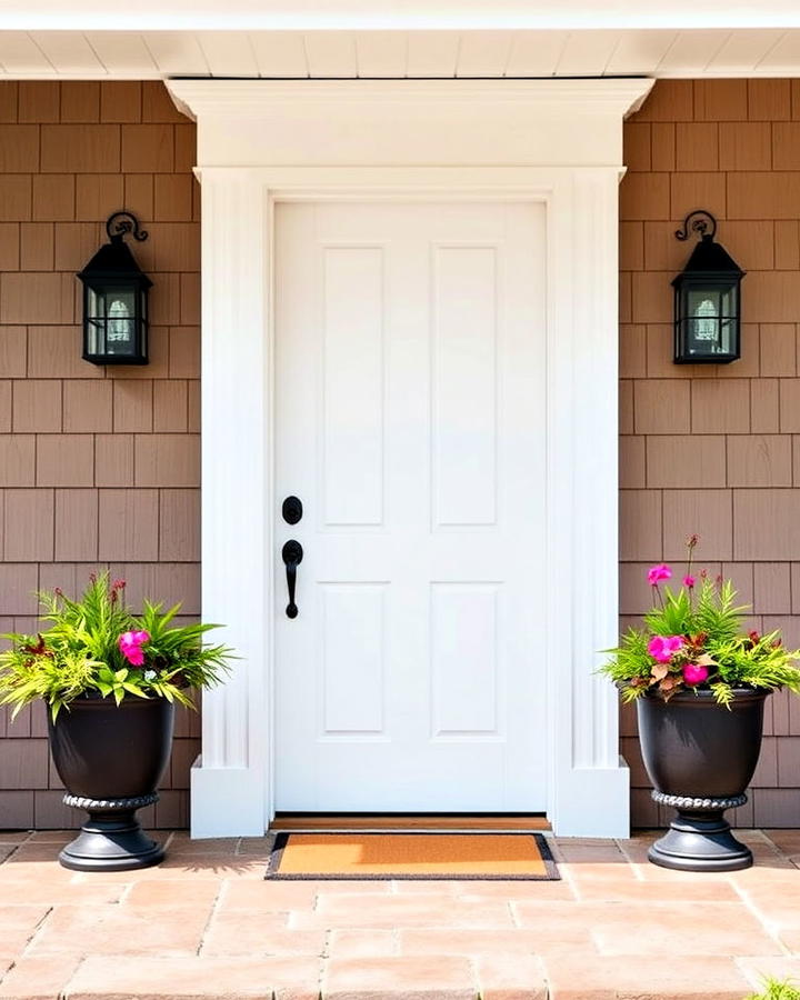 crisp white accent front door