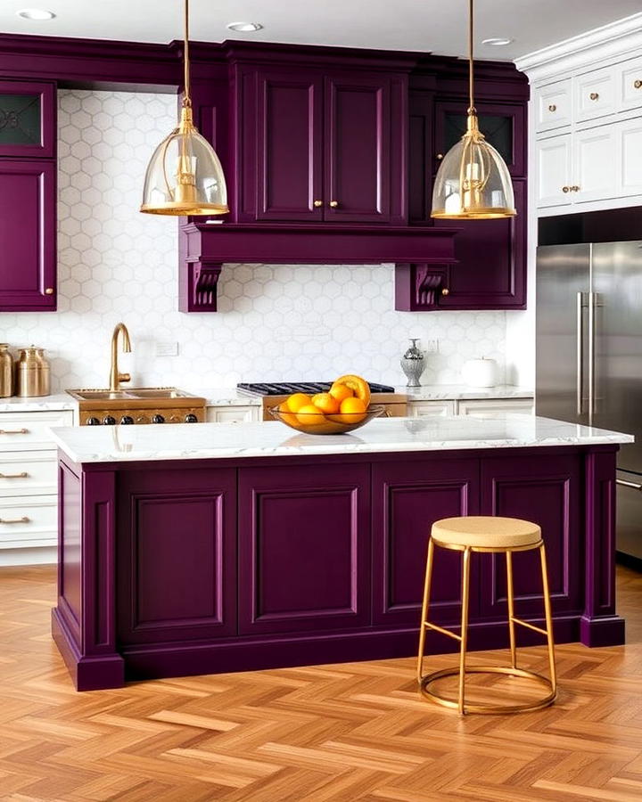 deep plum luxury kitchen