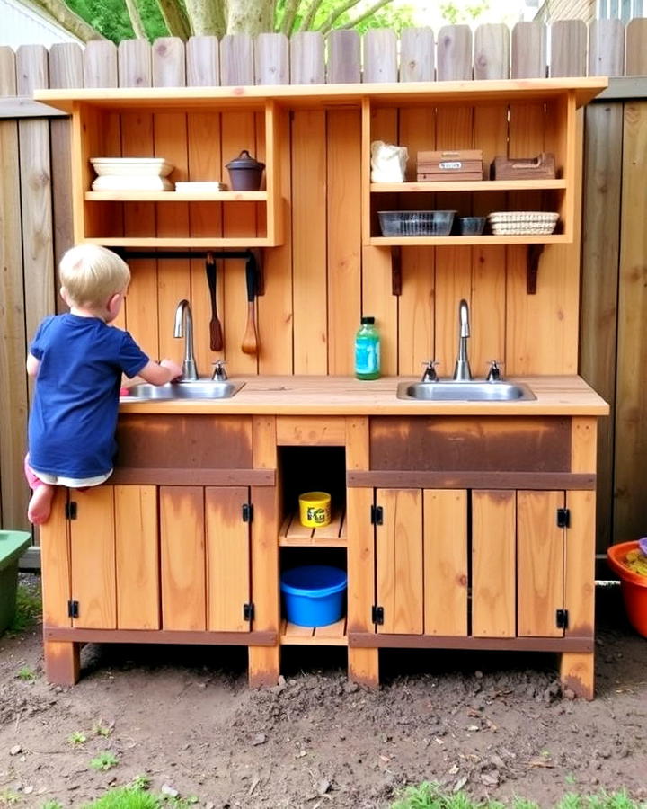 double sided mud kitchen idea