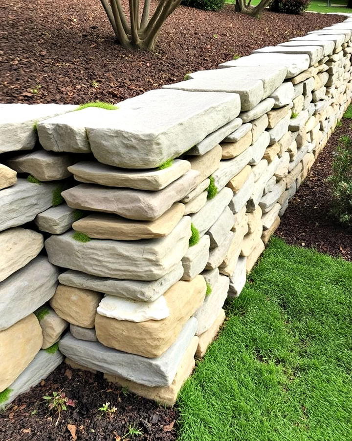 dry stack stone retaining wall