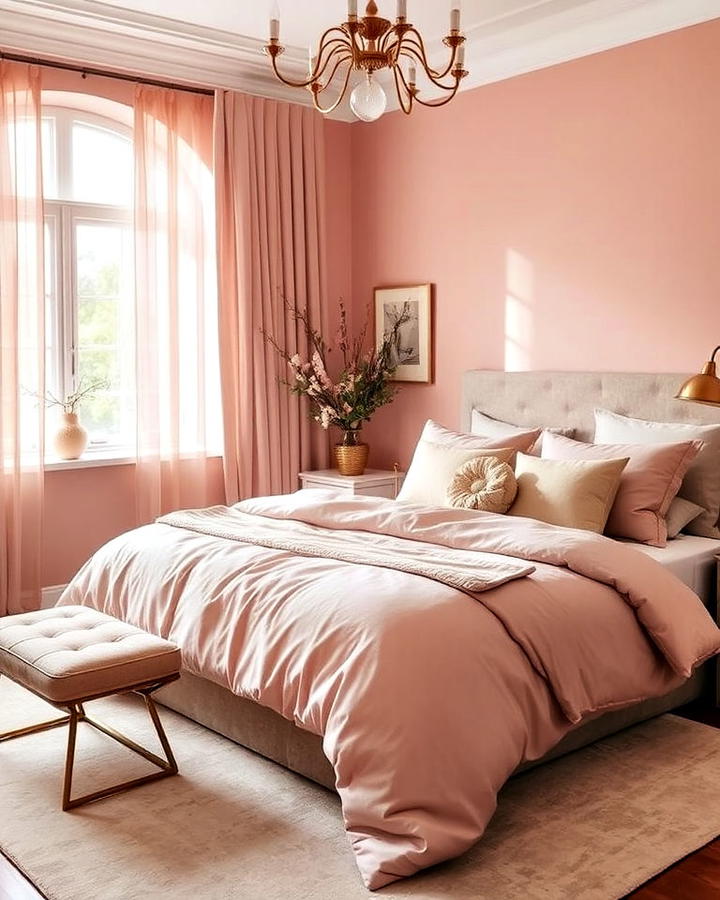 dusty rose layers bedroom