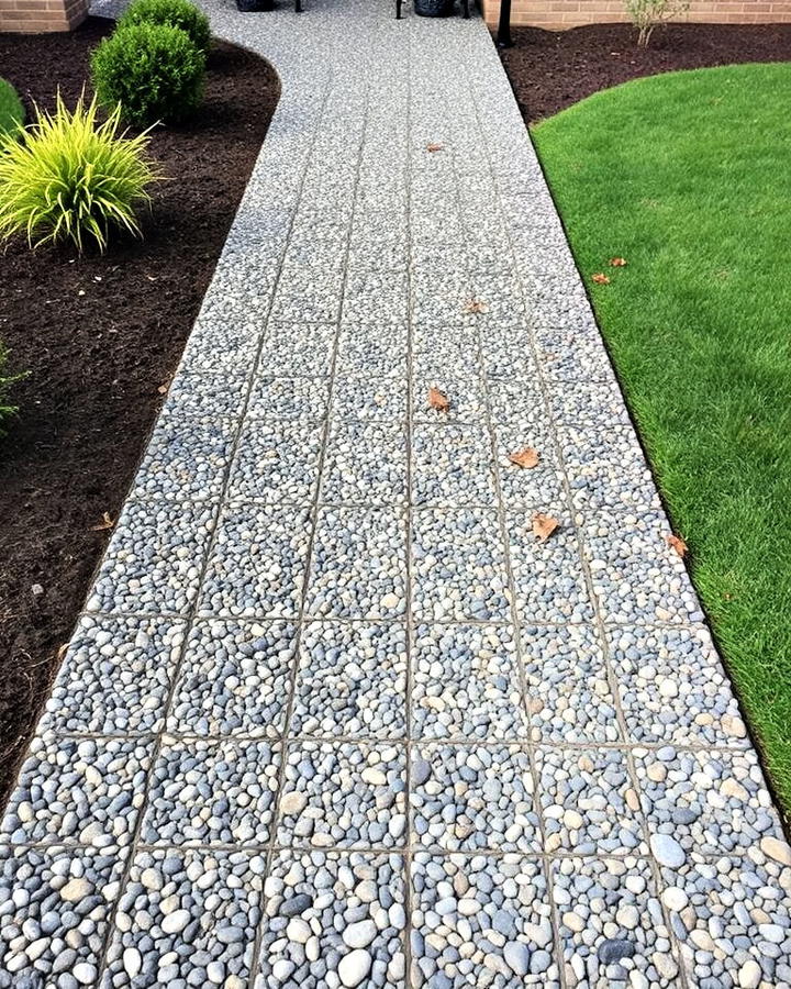 exposed aggregate walkway for a rustic appeal