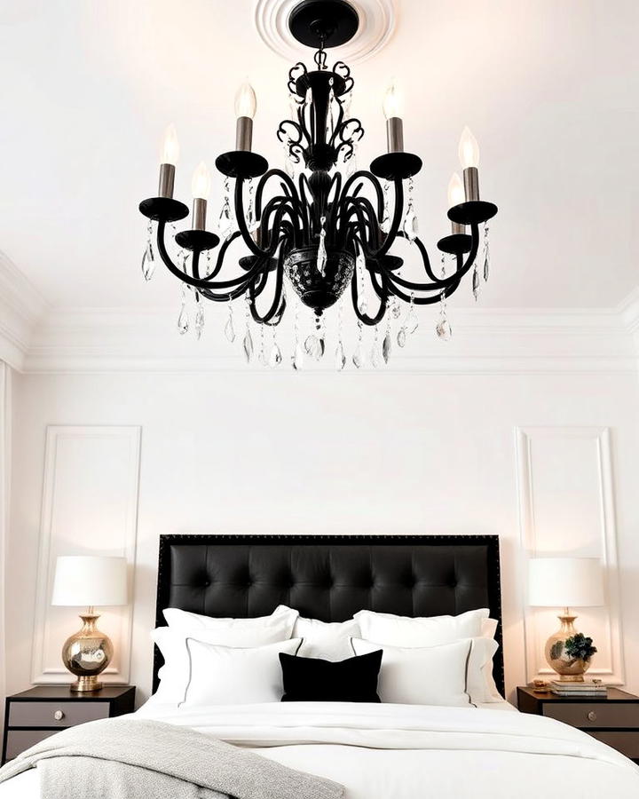 feminine black chandelier for bedroom