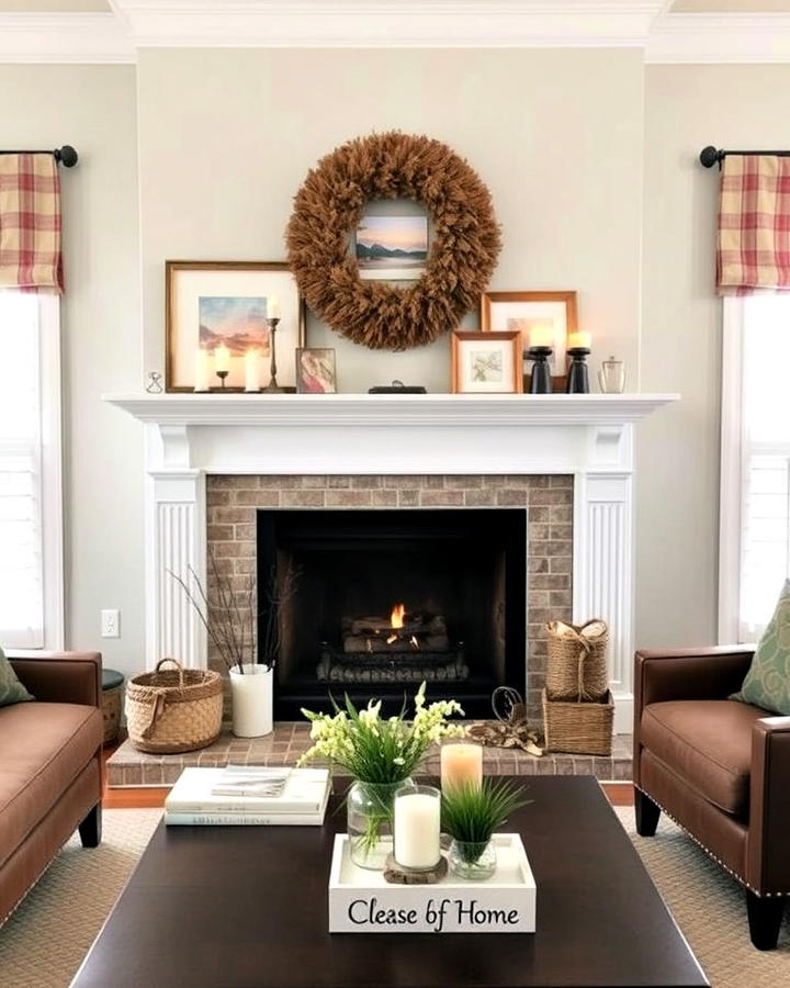 fireplace mantel styling for charm in living room