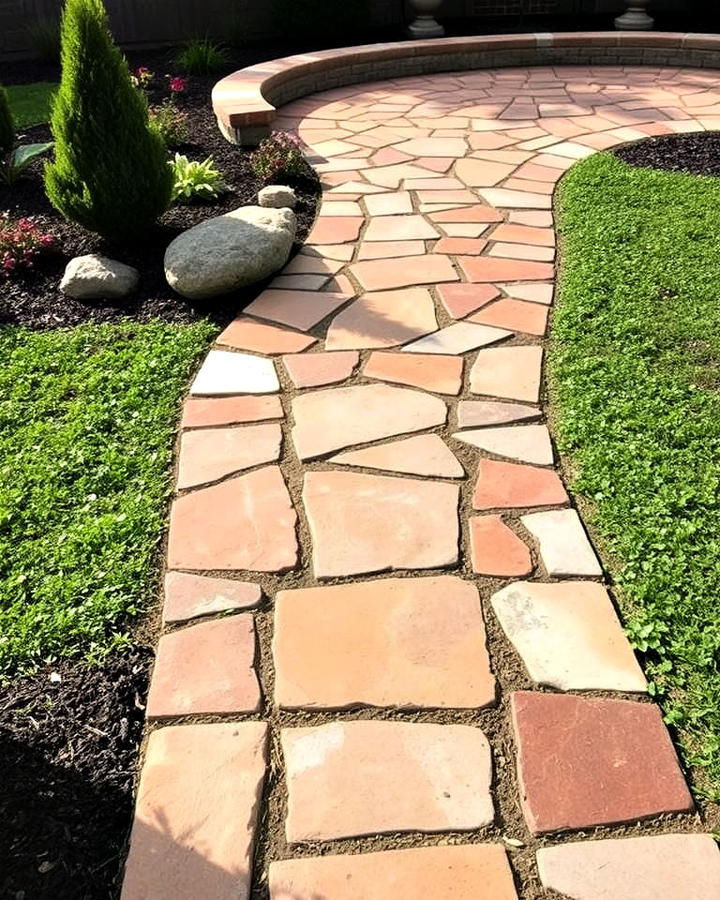 flagstone above ground pool walkway