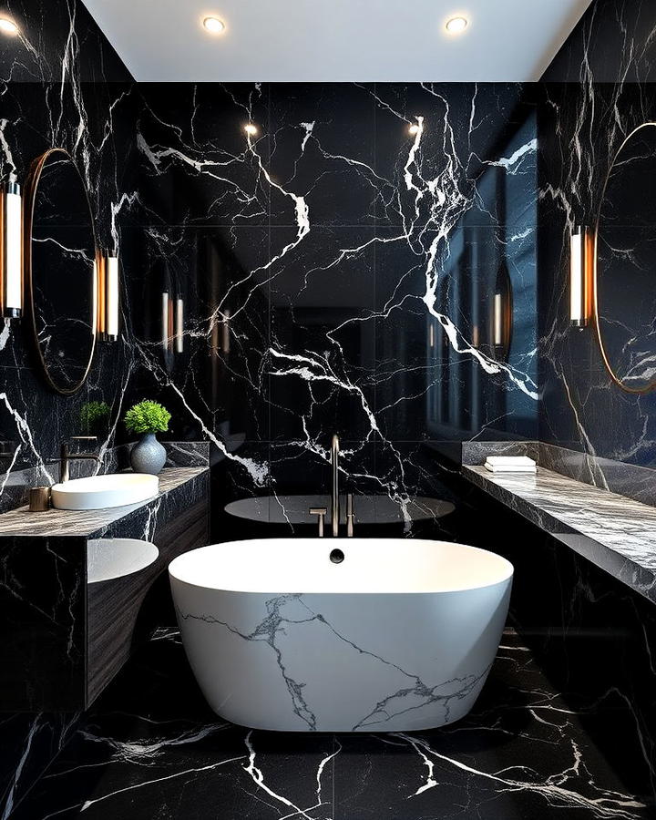 floor to ceiling marble walls bathroom