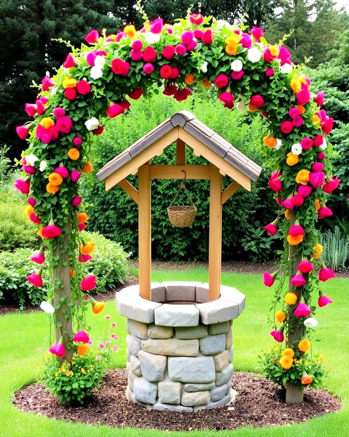 floral arch wishing well