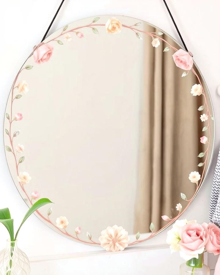 floral border accents mirror painting