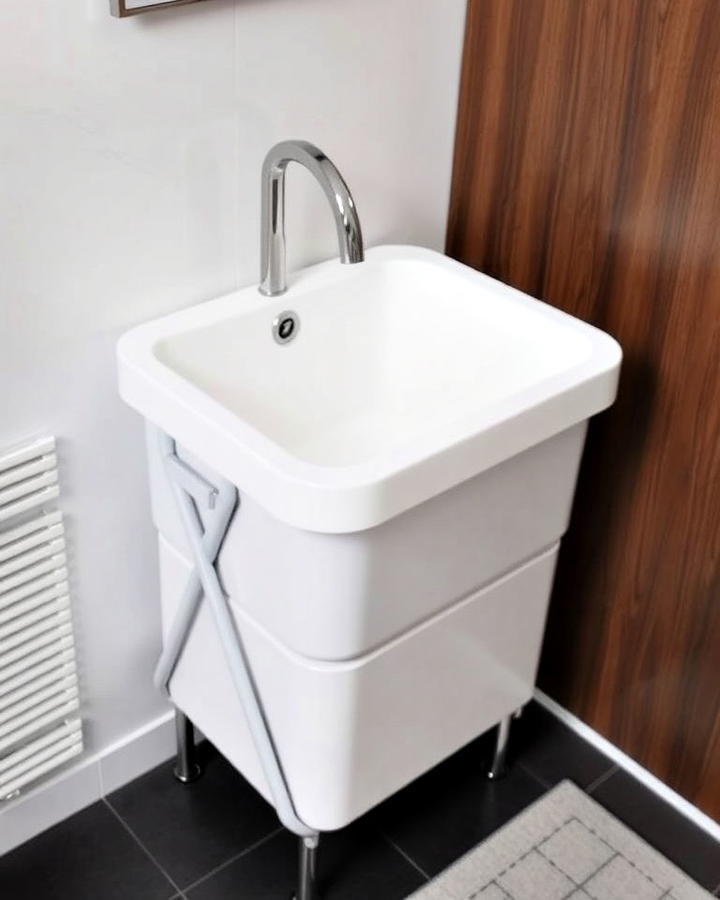 foldable sink for compact laundry room