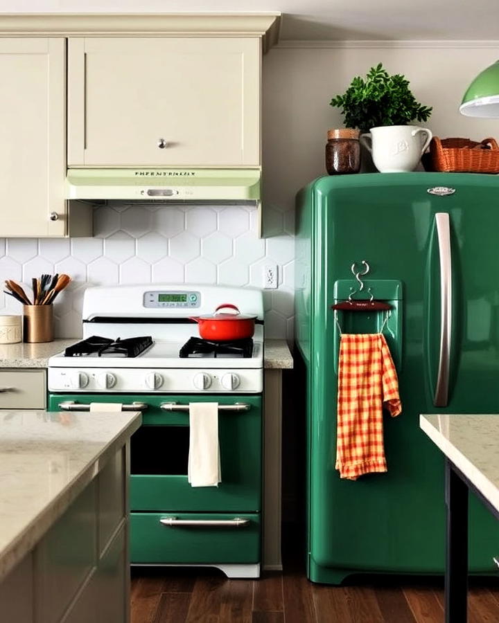 forest green appliances for kitchen