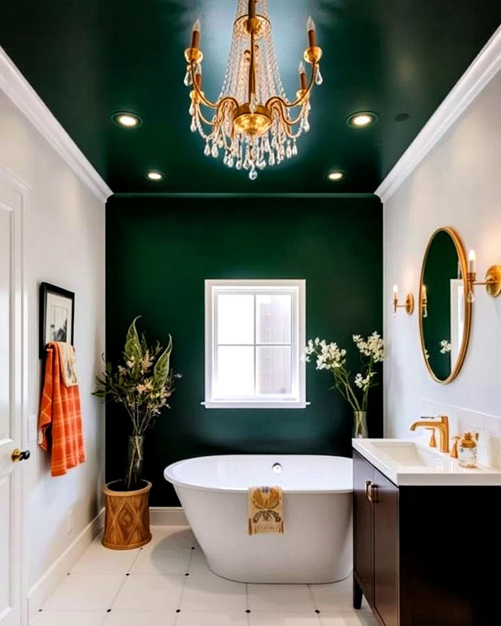 forest green ceiling bathroom